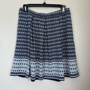 Max Studio | Blue and White A-Line Skirt | Size Medium
